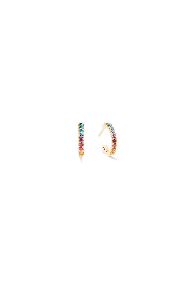 Eternal Love Mini Gold Hoop Earrings, Alternate, color, Rainbow