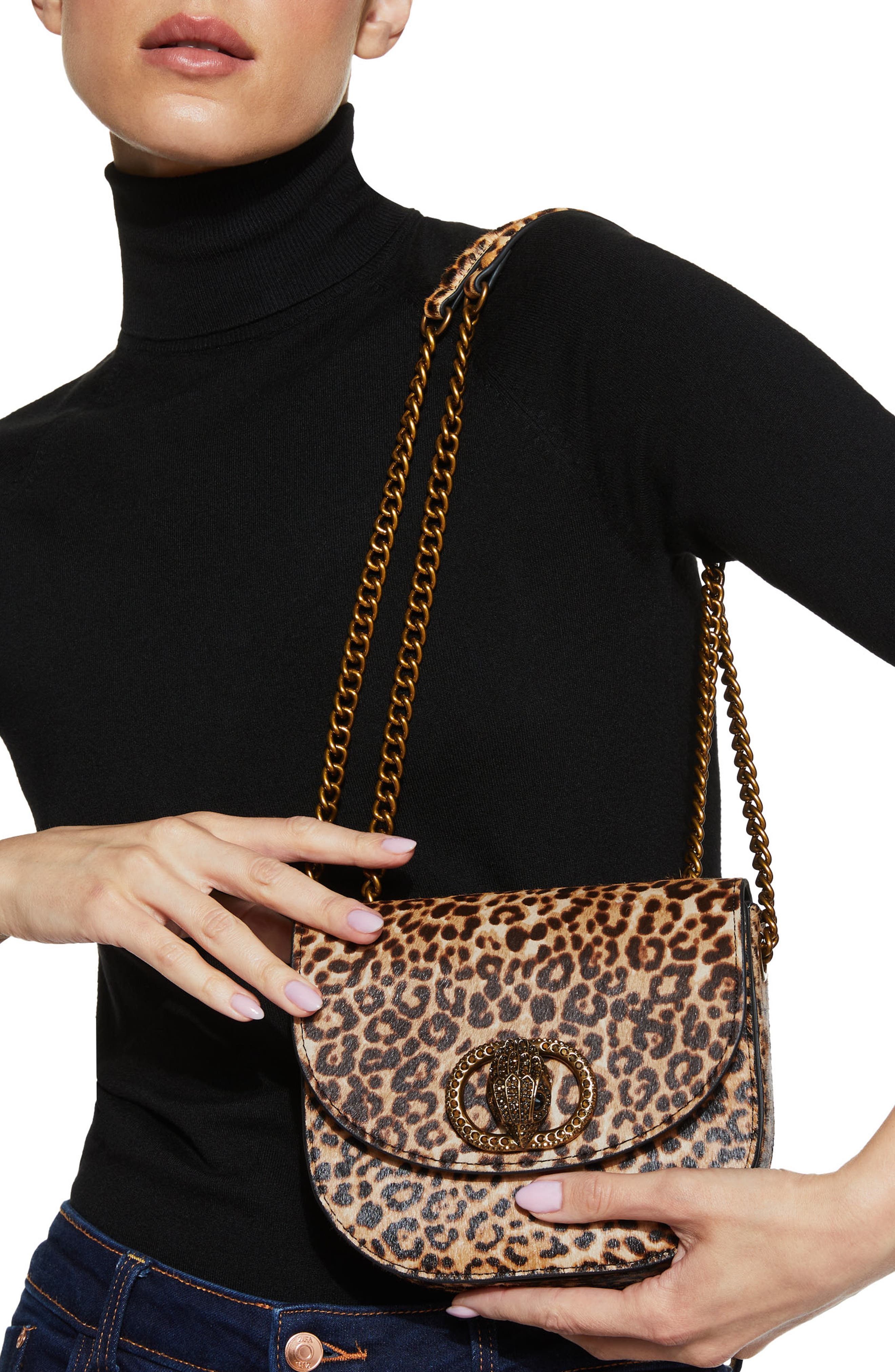 Kurt Geiger London Chelsea Genuine Calf Hair Saddle Bag, Alternate, color, Brown/Oth