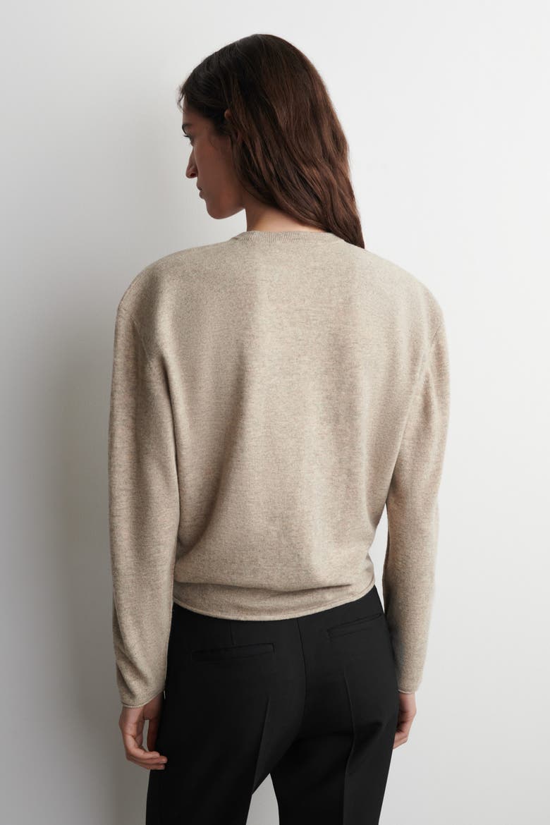 Merino Wool Crew-neck Sweater, Alternate, color, BEIGE MÉLANGE