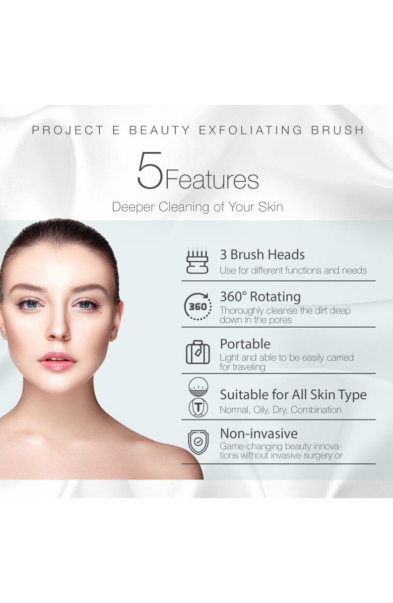 Project E Beauty Bora Electric Facial Cleanser Set, Alternate, color, White