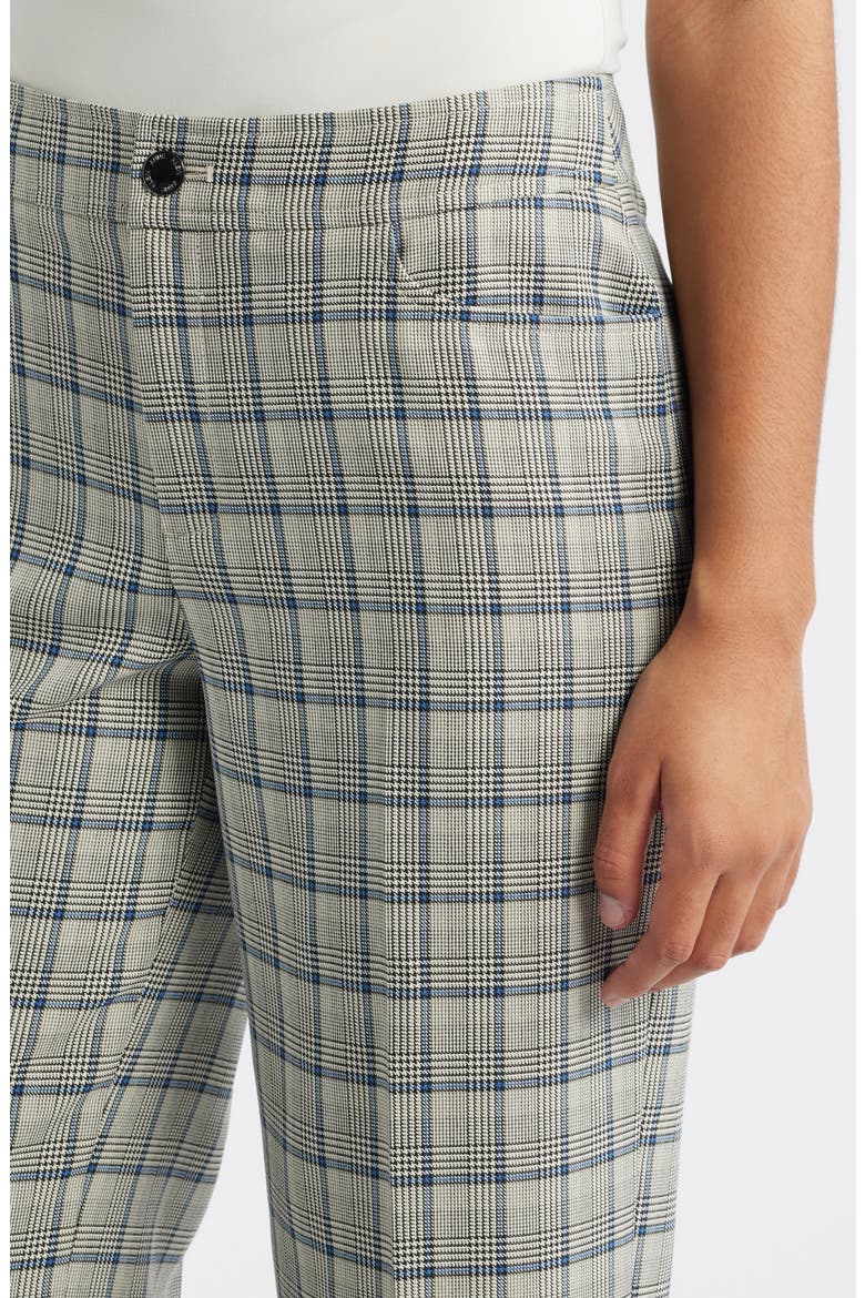 High Waist Check Pants, Alternate, color, BLUE CARBON MULTI