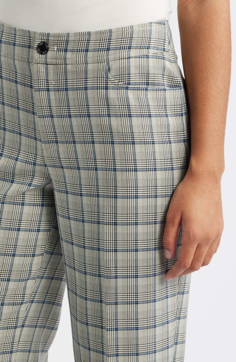Anne Klein High Waist Check Pants, Alternate, color, Blue Carbon Multi
