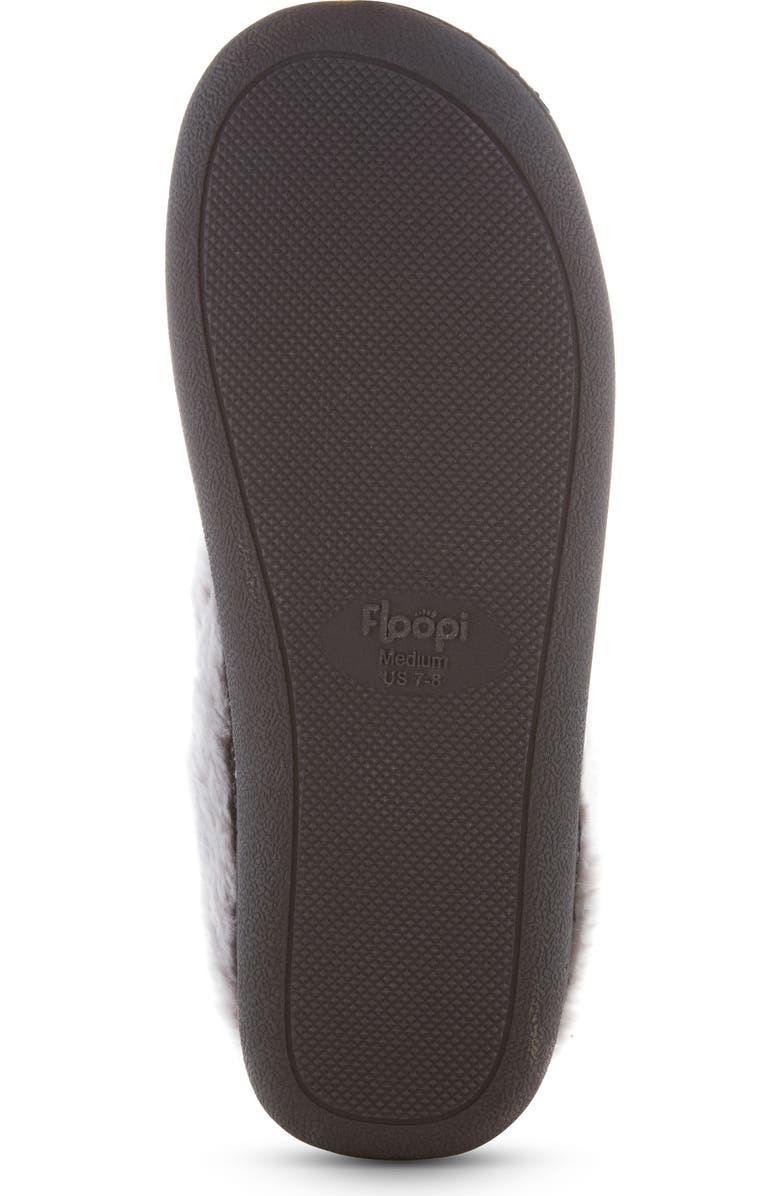 FLOOPI Knit Faux Fur Lined Slipper, Alternate, color, Black
