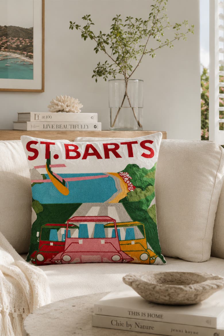 St. Barts - Needlepoint Travel Inspired Pillow, Alternate, color, St Barts
