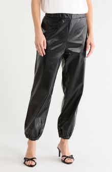 Faux Leather Jogger Pants