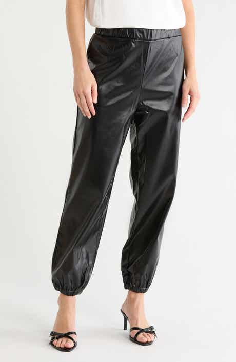 Faux Leather Jogger Pants