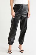 PATRIZIA LUCA Faux Leather Jogger Pants