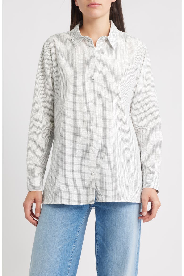 Classic Collar Easy Organic Cotton Button-Up Shirt, Main, color, WHITE