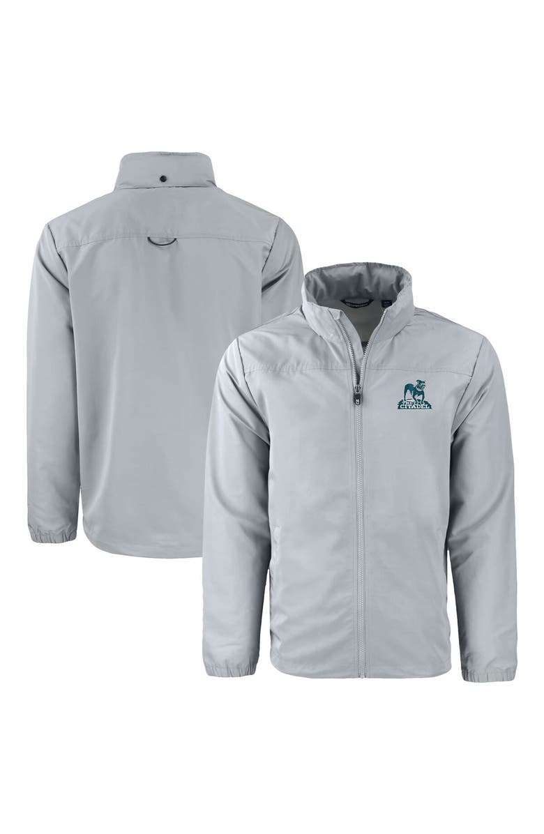 Cutter & Buck Men's Cutter & Buck  Gray Citadel Bulldogs Vault Charter Eco Recycled Full-Zip Jacket, Main, color, 