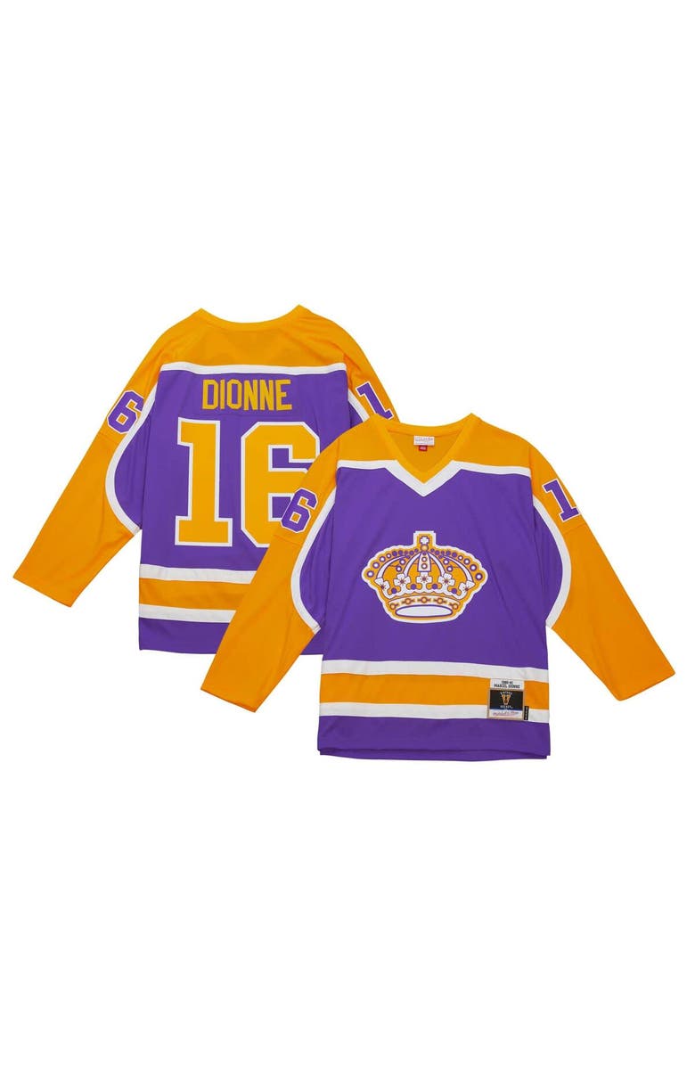 Mitchell & Ness Men's Mitchell & Ness Marcel Dionne Purple Los Angeles Kings  1980/81 Blue Line Player Jersey, Main, color, 
