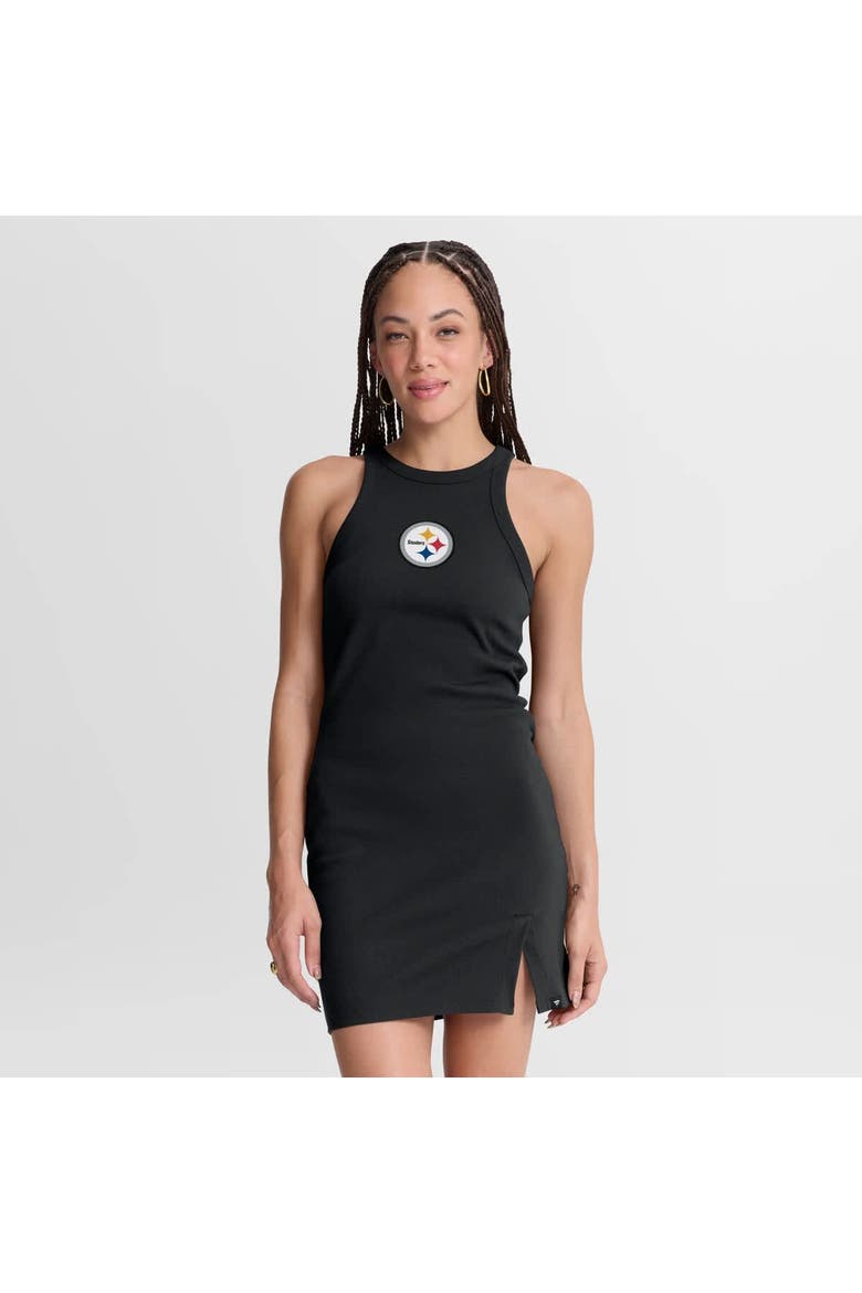 Women's Fanatics Black Pittsburgh Steelers Push Beyond Tri-Blend Ribbed Sleeveless Dress, Main, color, Black