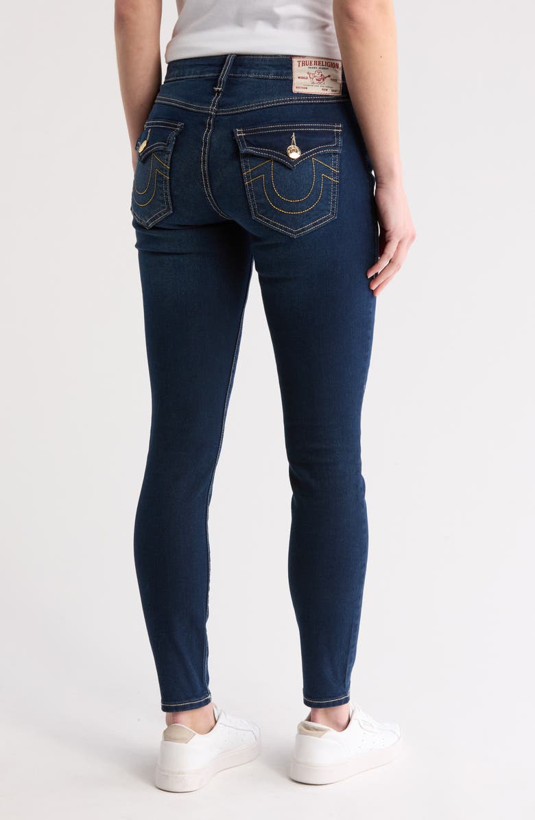 True Religion Jennie Mid Rise Flap Skinny Jeans, Alternate, color, 