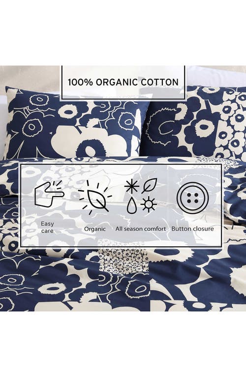 Marimekko Unikko Kollaasi Duver Cover & Shams Set In Open Dark Blue