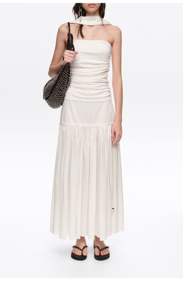Bimba y Lola Gathered strapless top, Main, color, White