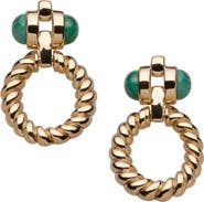Jennifer Zeuner Davis Malachite Hoop Drop Earrings