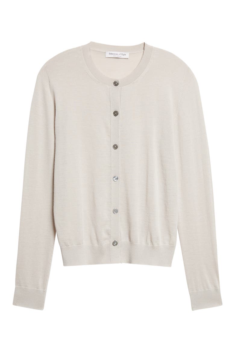 Honor Cashmere Crewneck Cardigan, Alternate, color, OYSTER