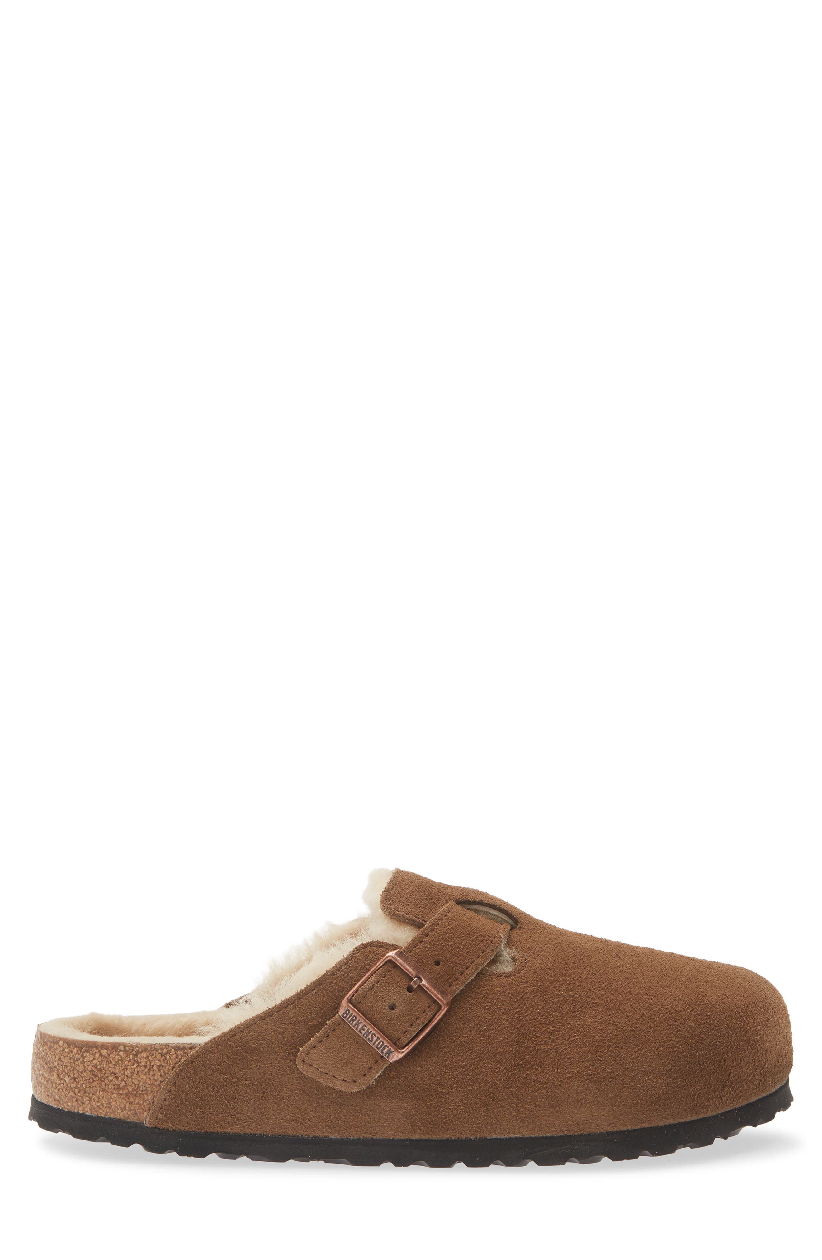 Boston Genuine Shearling Lined Clog, Alternate, color, DARK TEA/ SANDCASTLE
