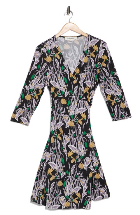 Julian Long Sleeve Tie Belt Silk Dress