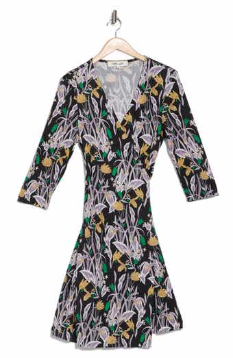 DVF Julian Long Sleeve Tie Belt Silk Dress