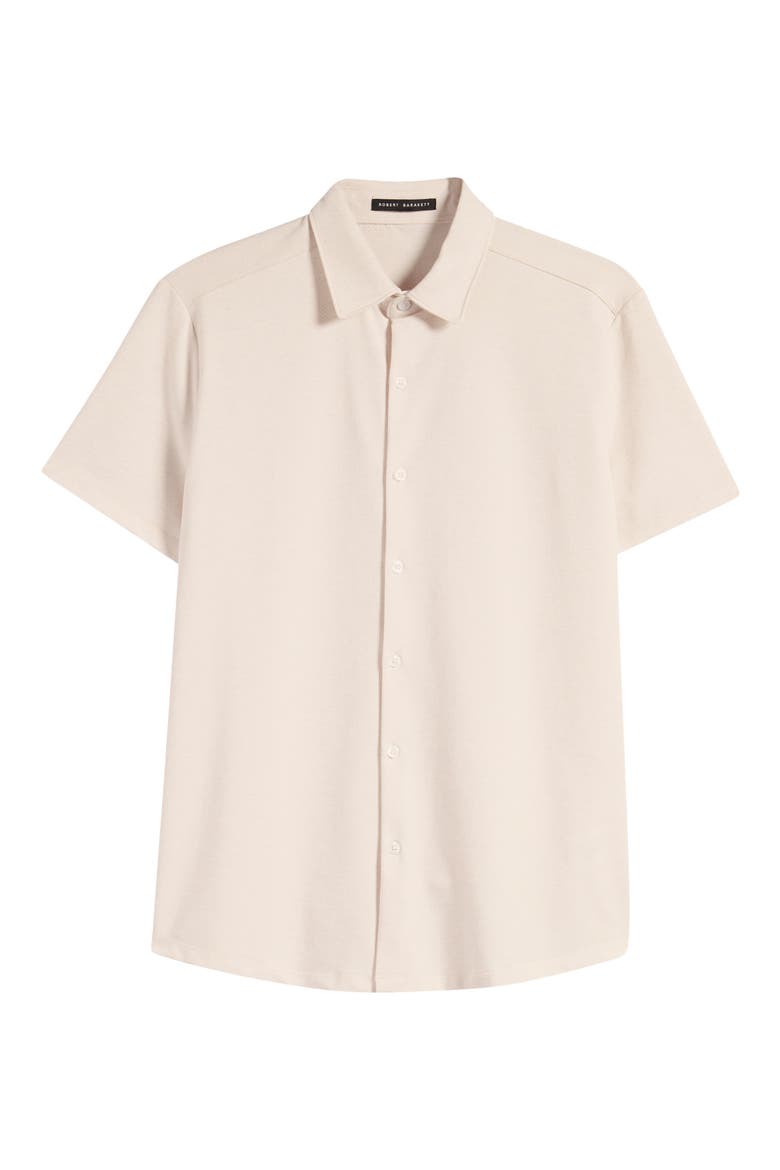 Keyes Slim Fit Short Sleeve Knit Button-Up Shirt, Alternate, color, PINK FOG