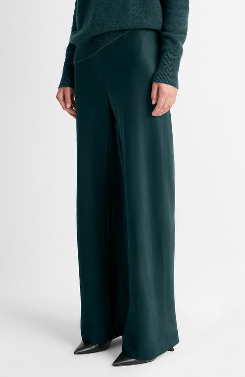 Vince Fluid High Waist Straight Leg Pants In Green