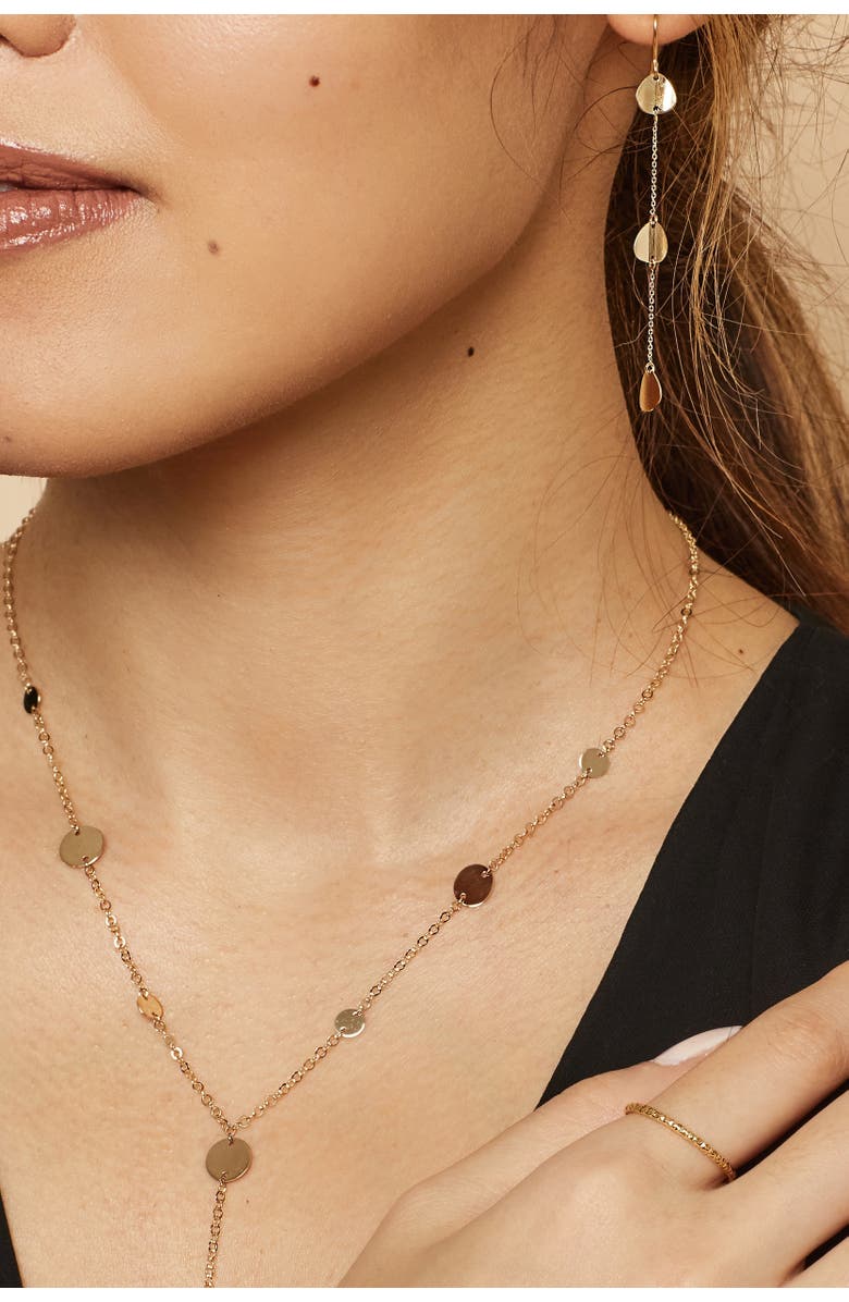 Oradina 14K Yellow Gold Botticelli Drop Earrings, Alternate, color, Yellow Gold