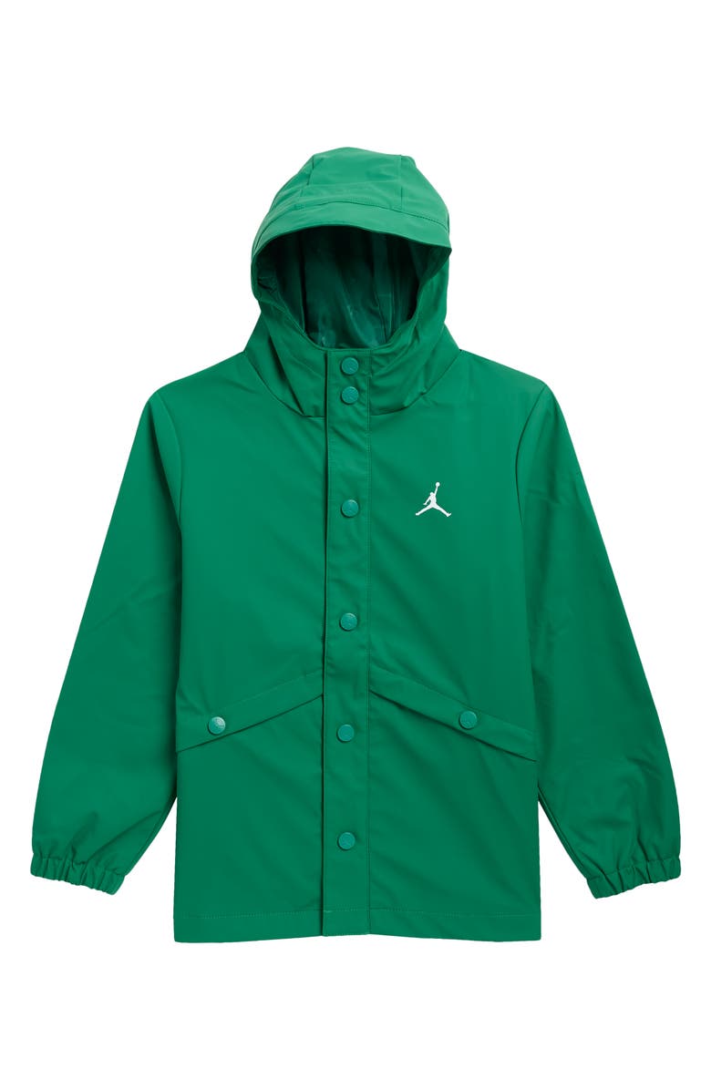 Jordan Kids' Hooded Rain Jacket, Main, color, Pine Green