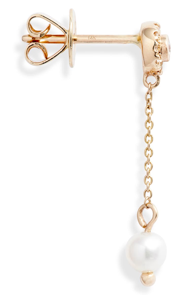 Dana Rebecca Designs Pearl Ivy Mini Halo Linear Earrings, Alternate, color, 