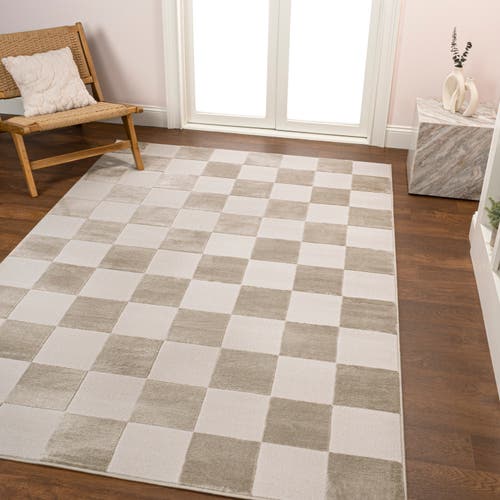 JONATHAN Y JONATHAN Y THEA MODERN GEOMETRIC CHECKERBOARD HIGH-LOW AREA RUG 