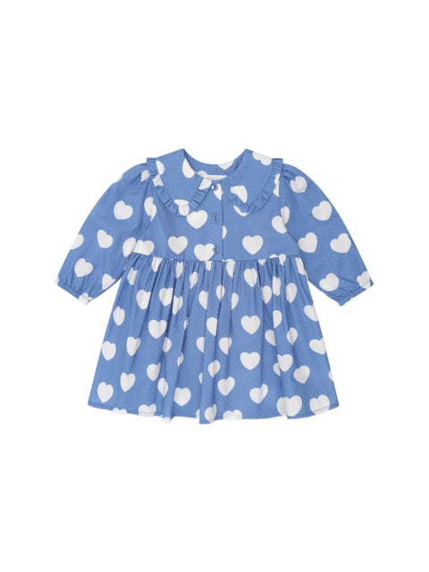 Frill Heart Collar Dress (Toddler, Little Kid, Big Kid)