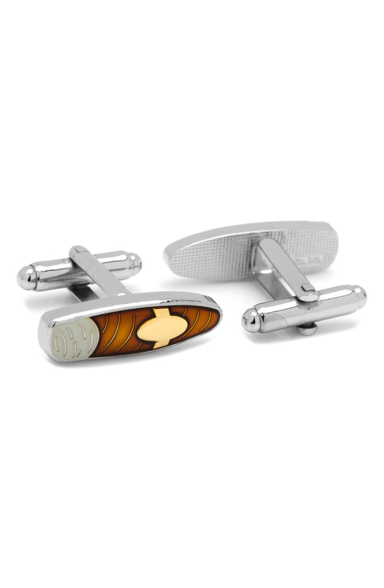 Cufflinks, Inc. Cigar Cuff Links, Alternate, color, Brown