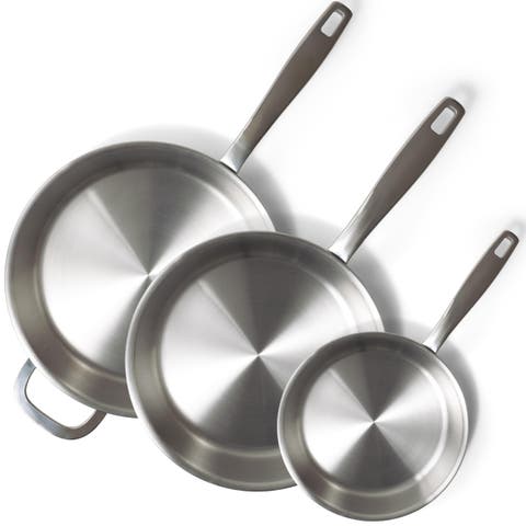 Maestro 3-Piece 5-Ply Stainless Steel Frying Pan Cookware Set