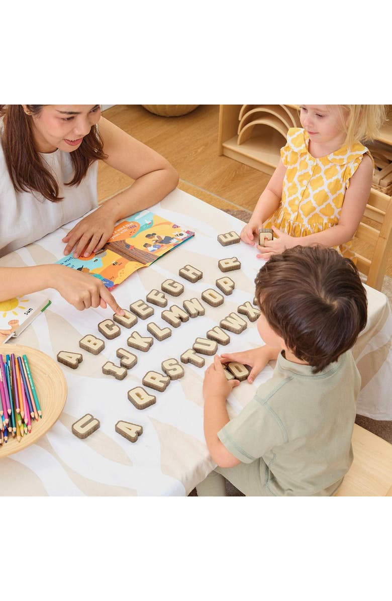 Kaplan Early Learning Company Bark Block Letters - 36 Pieces, Alternate, color, Multicolored