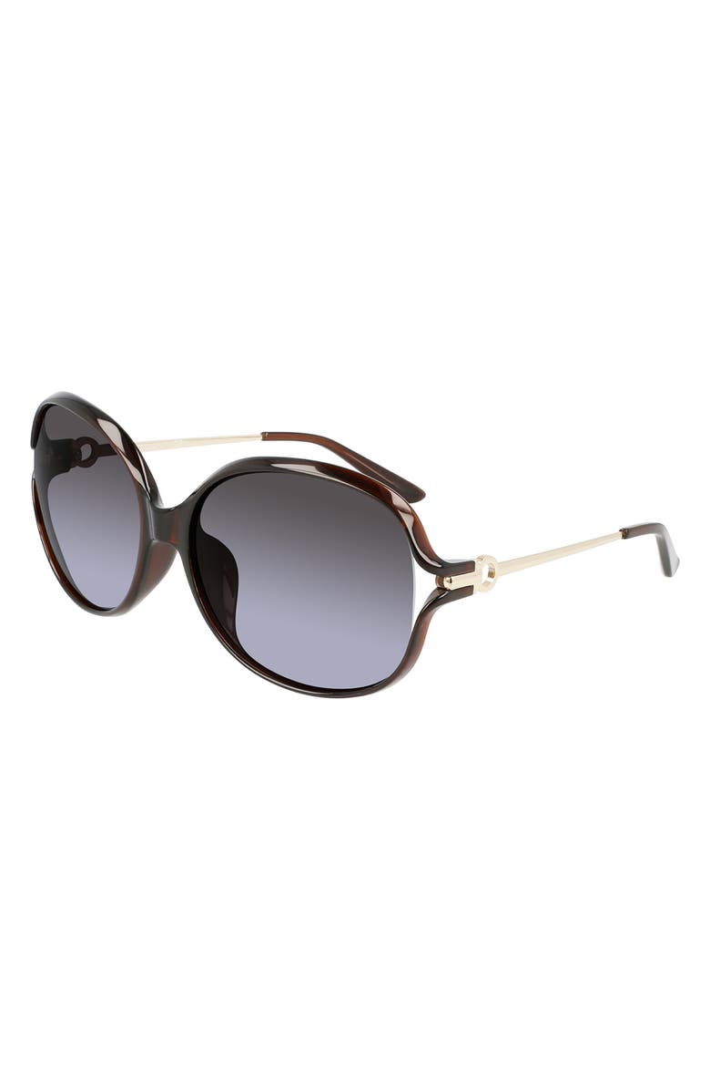 FERRAGAMO 61mm Butterfly Sunglasses, Alternate, color, 