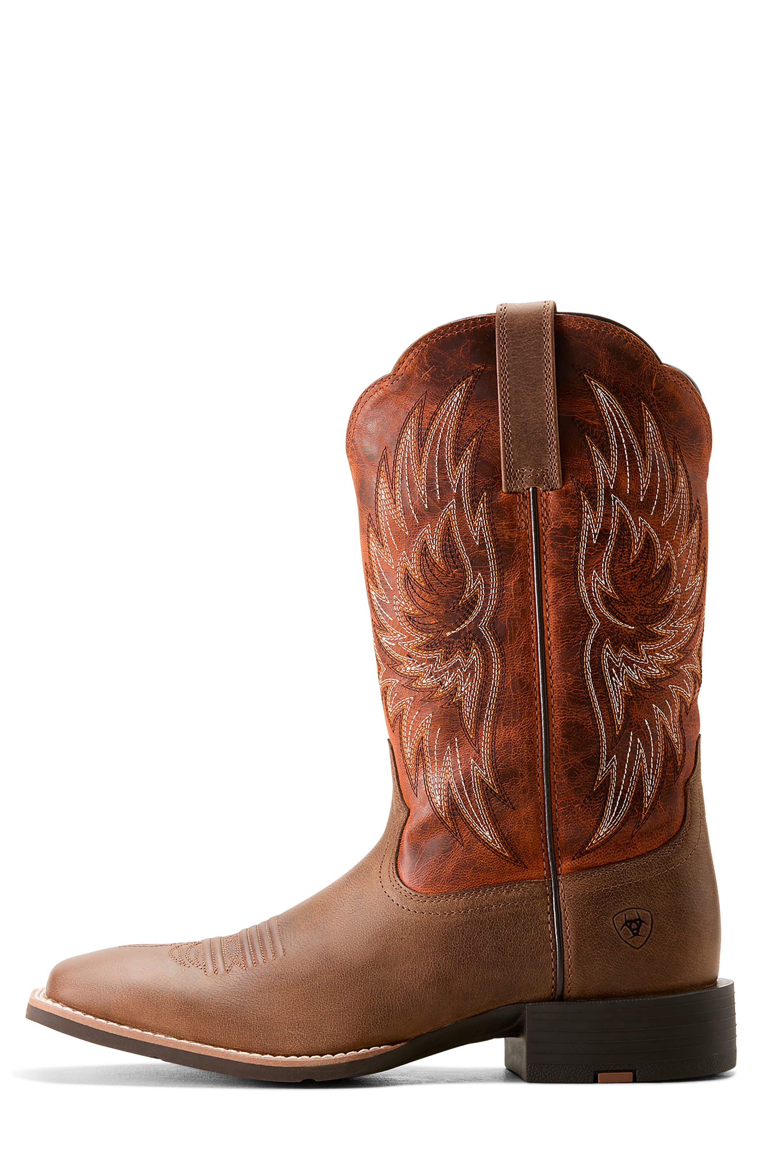 Ariat Sport Rider Cowboy Boot, Alternate, color, Vintage Oak/ Rustic Orange