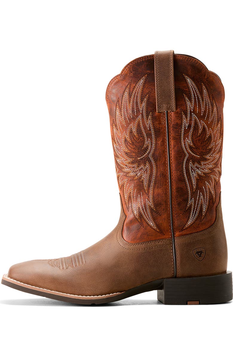 Ariat Sport Rider Cowboy Boot, Alternate, color, Vintage Oak/ Rustic Orange