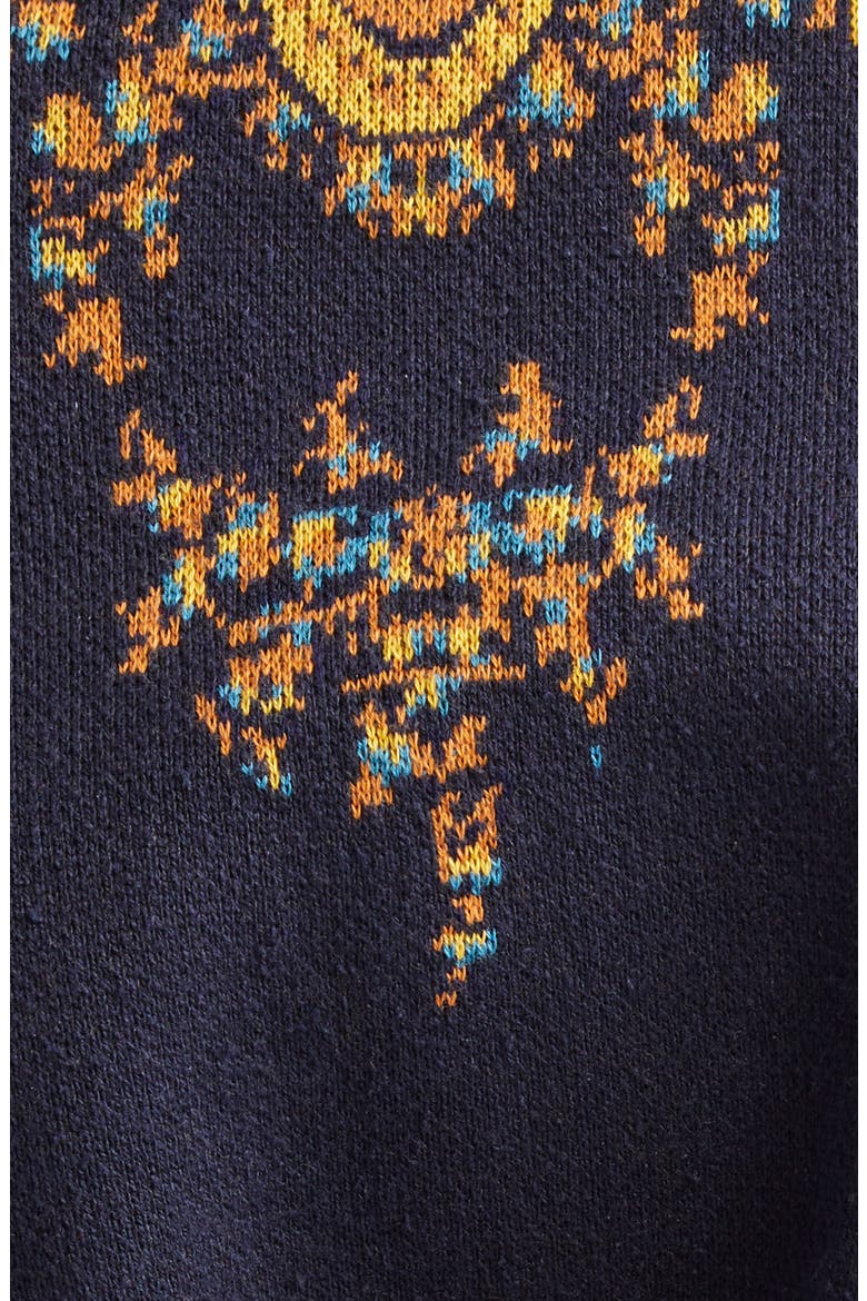 Paisley Jacquard Wrap Cardigan, Alternate, color, PRINT ON BLUE BASE