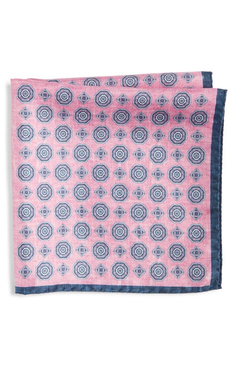 Medallion Reversible Silk Pocket Square