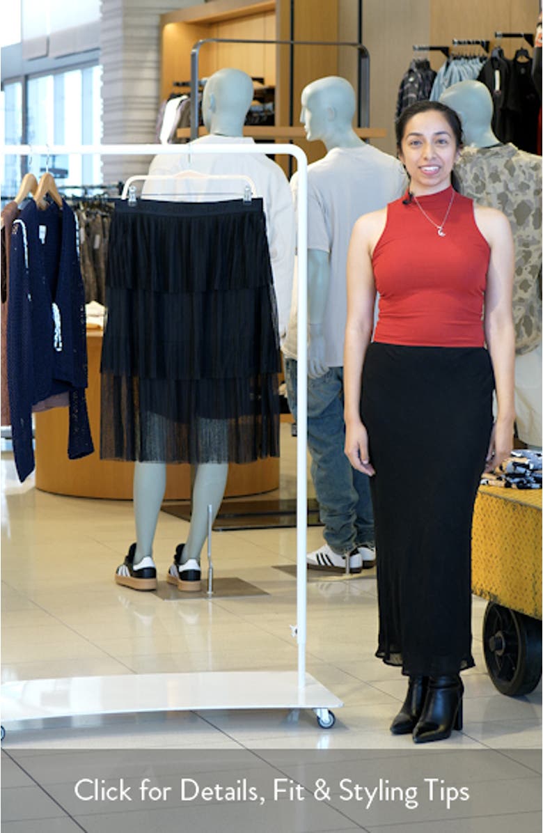 Tiered Plissé Mesh Skirt, sales video thumbnail