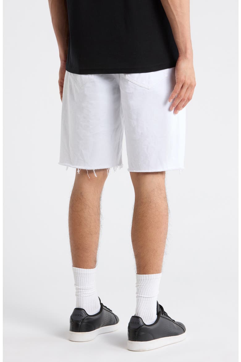 Optic White Denim Cutoff Shorts, Alternate, color, WHITE