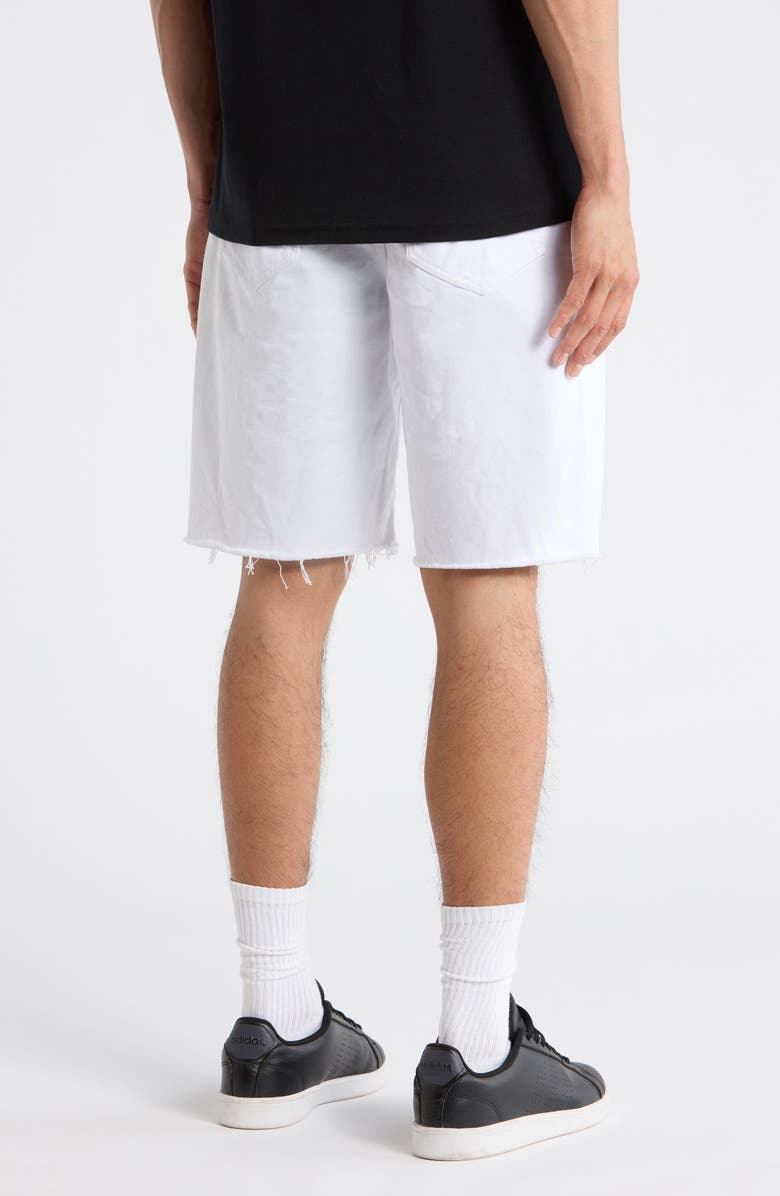 PURPLE BRAND Optic White Denim Cutoff Shorts, Alternate, color, White