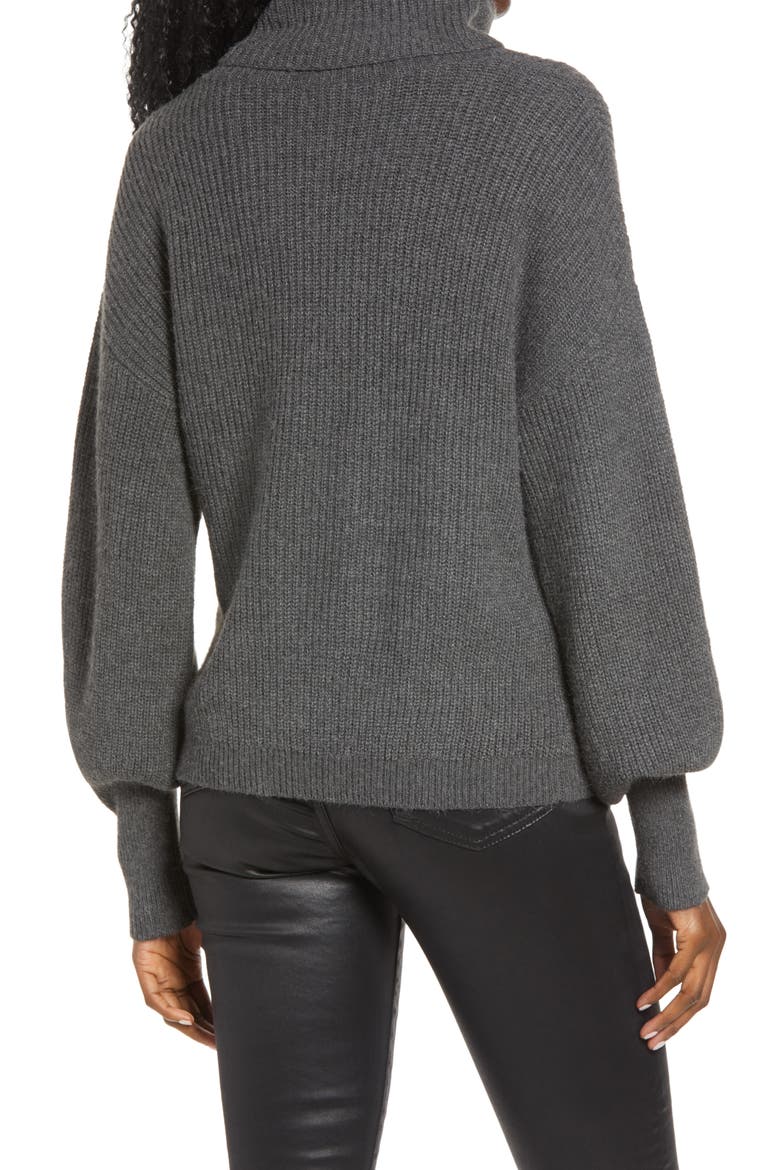 Turtleneck Sweater, Alternate, color, GREY MEDIUM CHARCOAL HEATHER