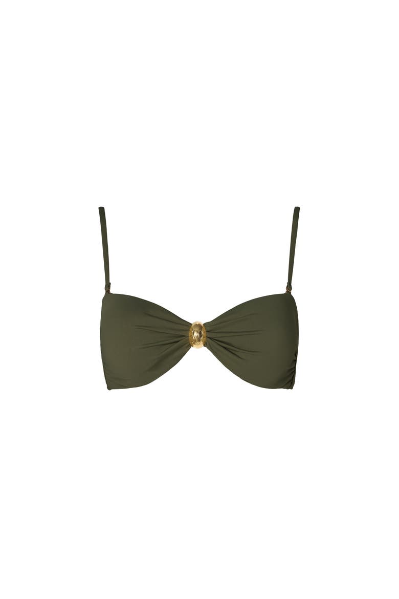 Leana Embellished Bikini Top, Alternate, color, Dusty Olive
