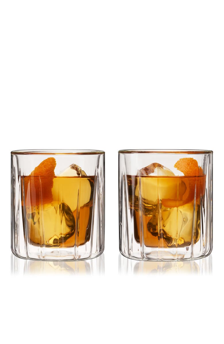 Viski Double Walled Rocks Glasses Set of 2, Alternate, color, Clear