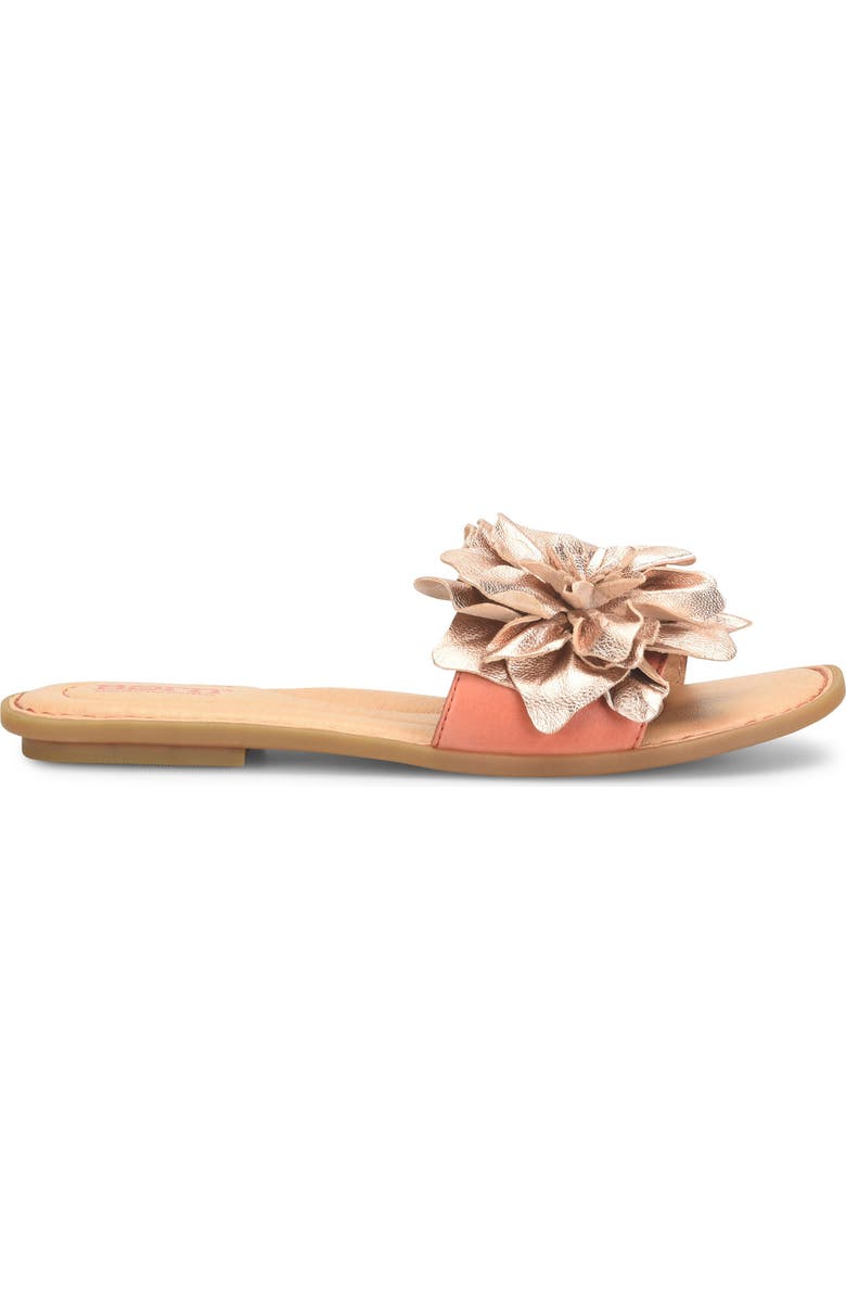 Børn Hibiscus Slide Sandal, Alternate, color, Rose Metallic Combo