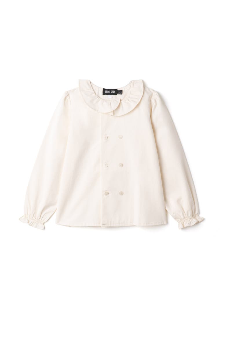 Double Breasted Woven Blouse, Main, color, Cream