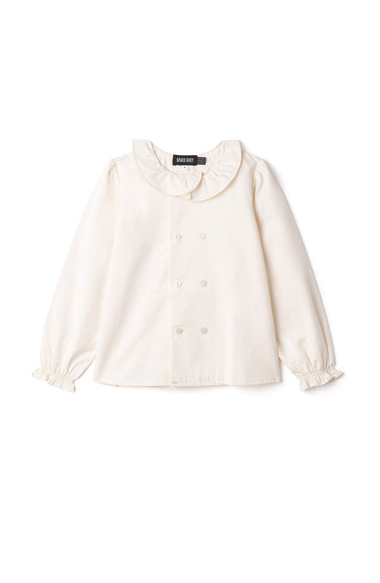 Space Grey Double Breasted Woven Blouse, Main, color, Cream