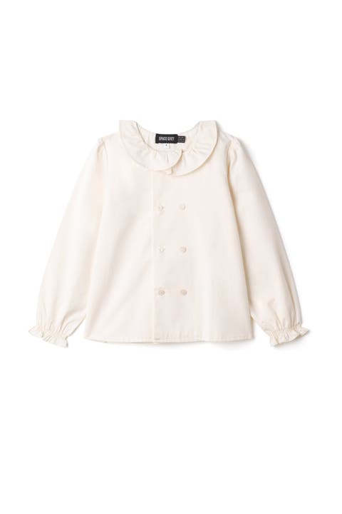 Double Breasted Woven Blouse (Toddler, Little Kid & Big Kid)