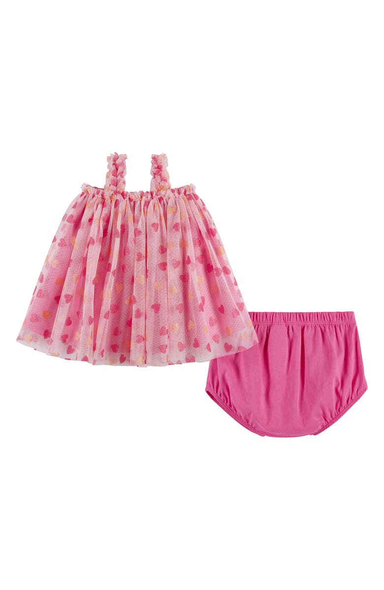 Andy & Evan Tulle Trapeze Dress with Bloomers, Alternate, color, Pink