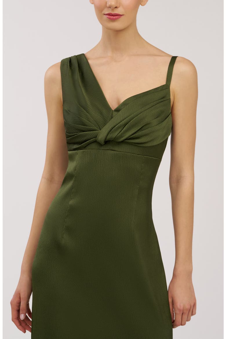 Pia Asymmetric Sleeveless Gown, Alternate, color, PESTO